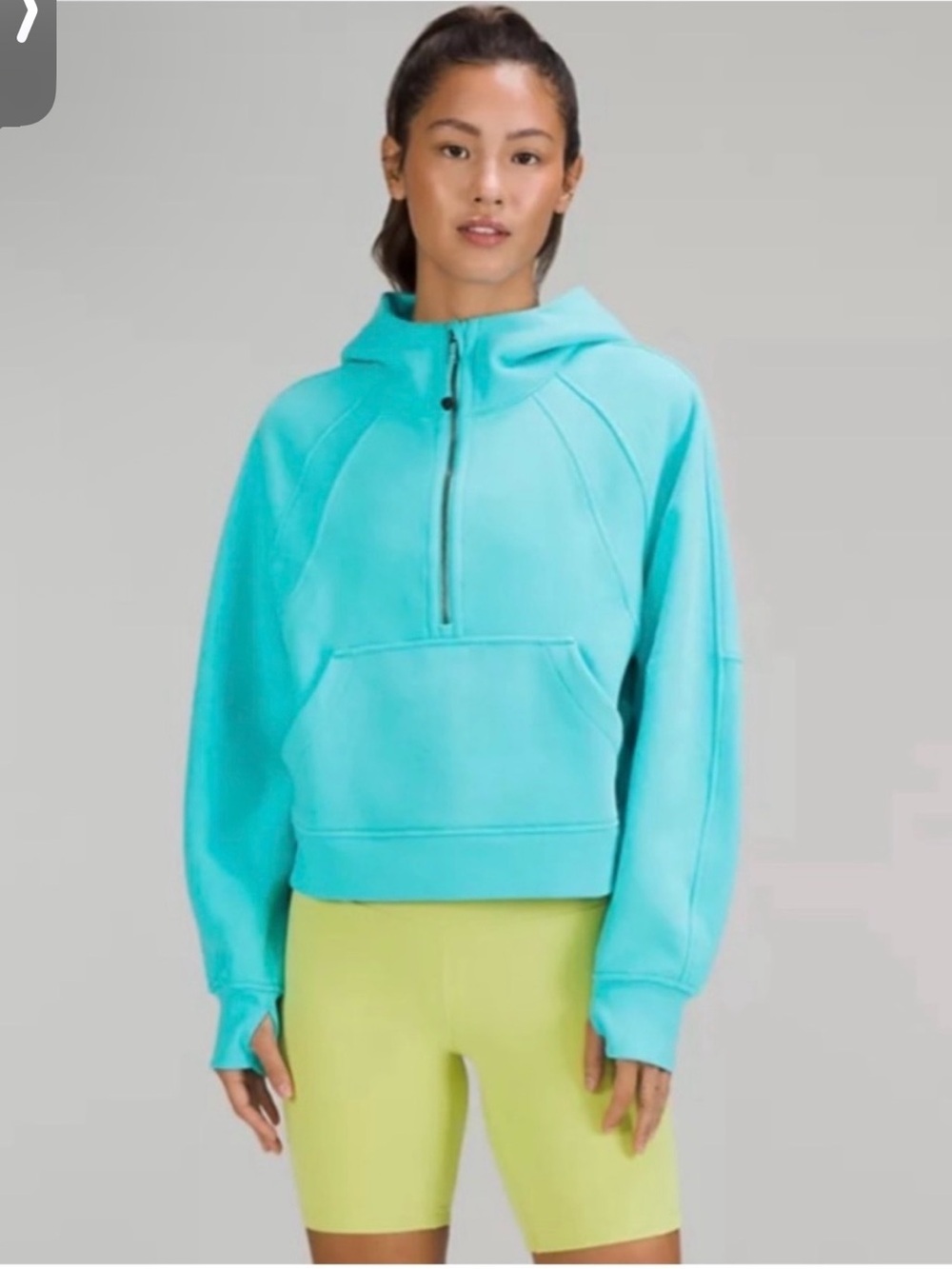 lululemon athletica Aqua Half-Zip Hooded Sweatshirt
